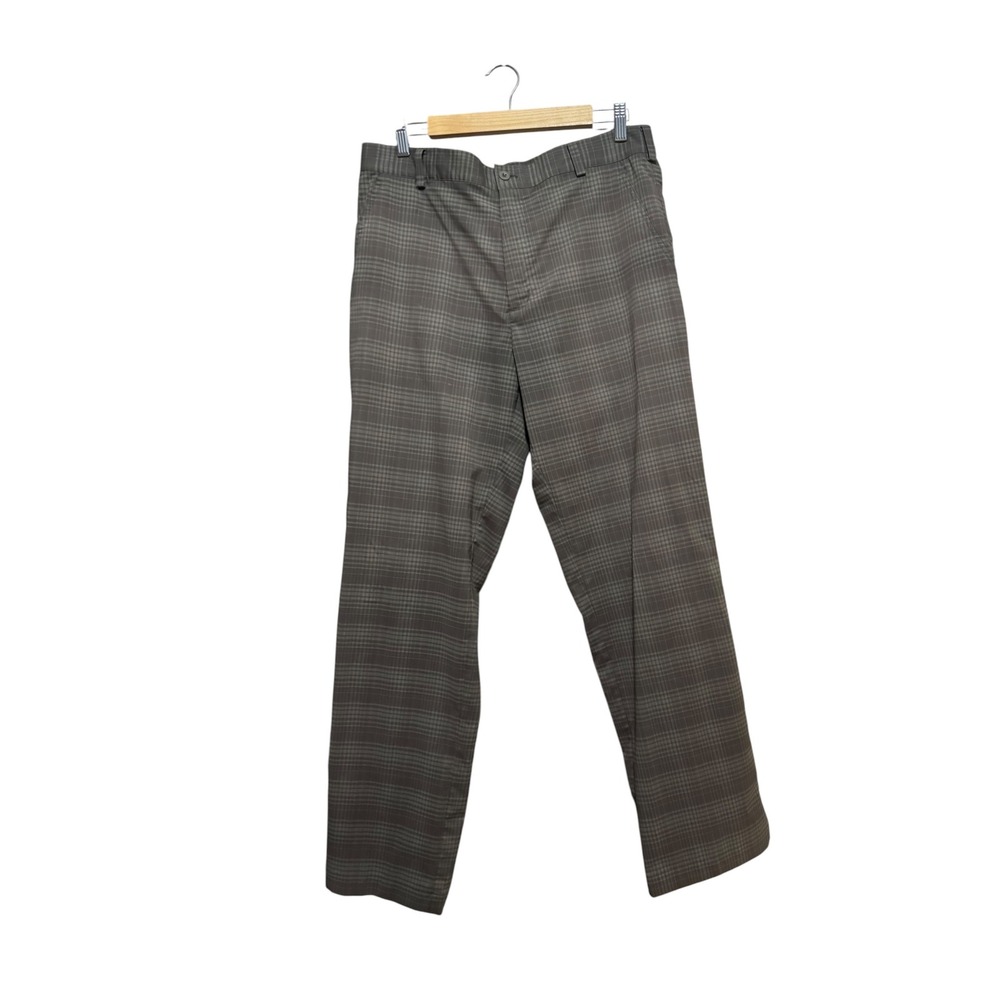 Nike Golf Pants Mens 33x32 Brown Plaid Excellent Performance Stretch Trousers